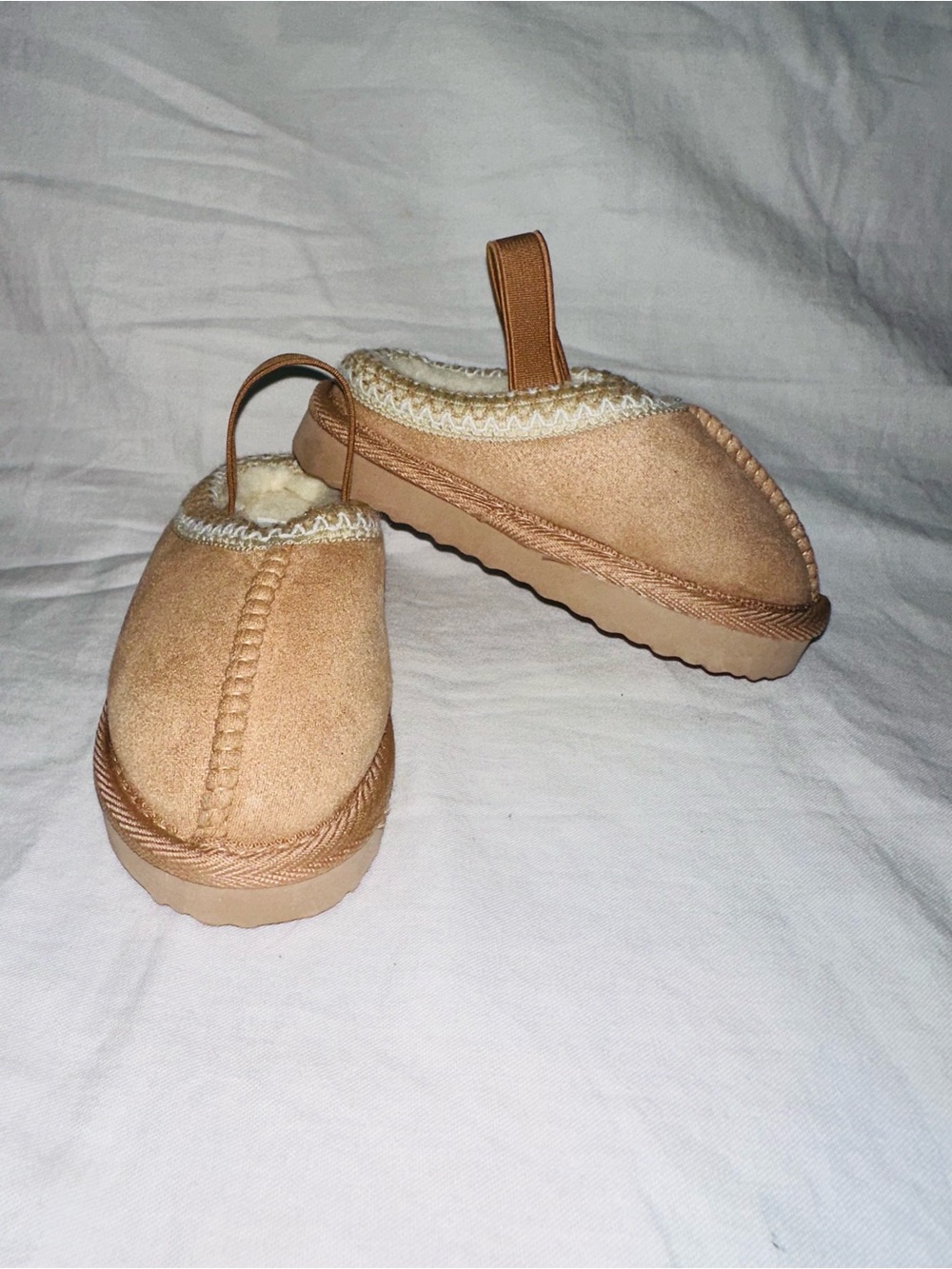 Cozy Tan Women's Slip-On Faux Shearling Slippers